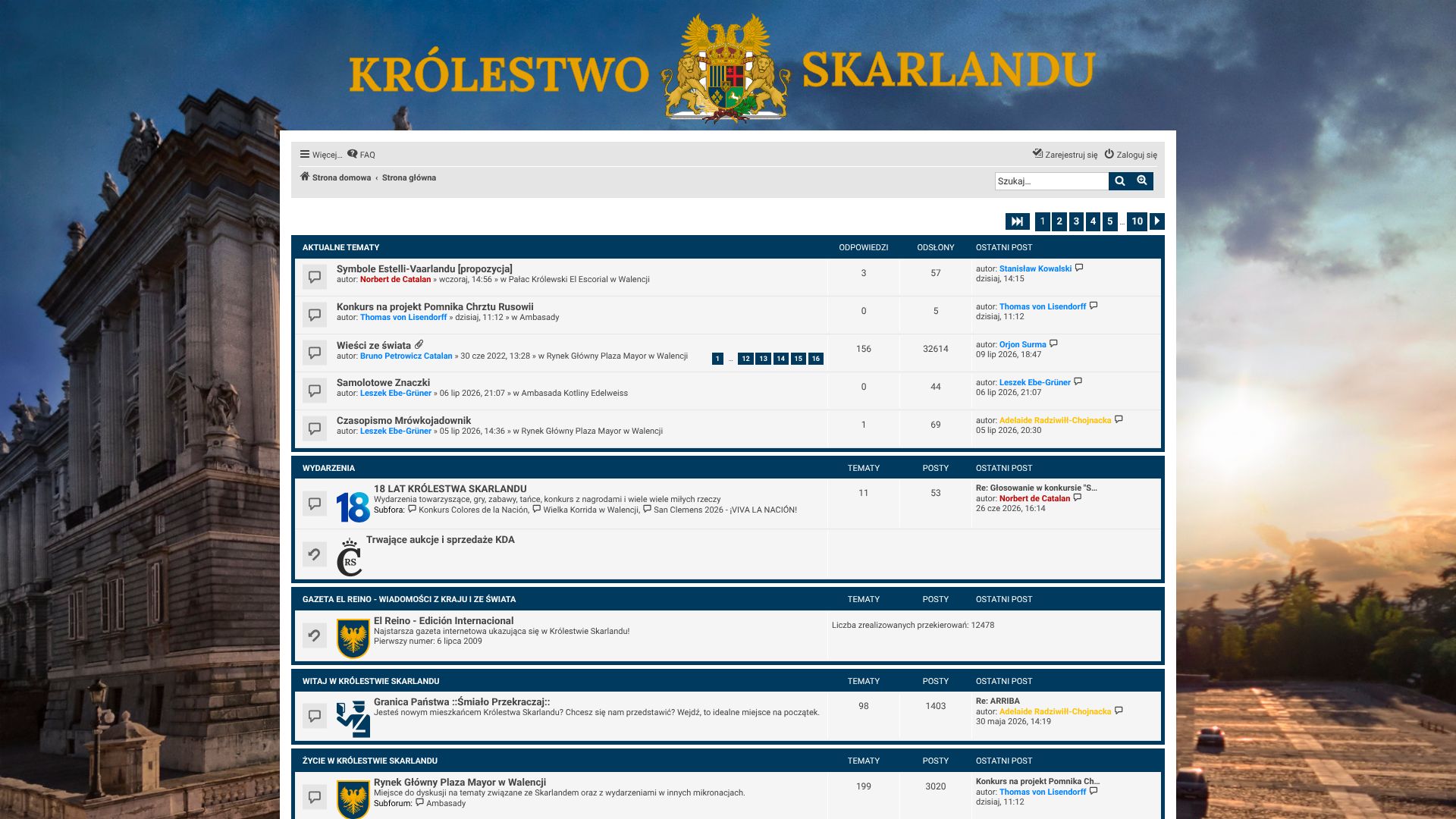 Zrzut ekranu strony Królestwo Skarlandu